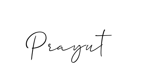 if you are searching for the best signature style for your name Prayut. so please give up your signature search. here we have designed multiple signature styles  using Allison_Script. Prayut signature style 2 images and pictures png