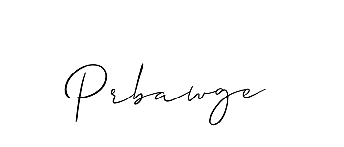 Design your own signature with our free online signature maker. With this signature software, you can create a handwritten (Allison_Script) signature for name Prbawge. Prbawge signature style 2 images and pictures png