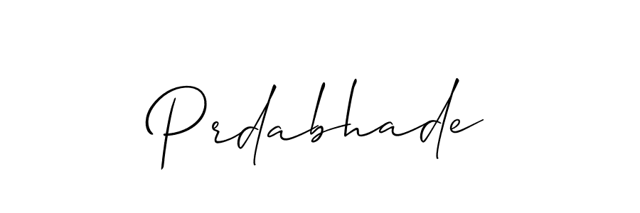 if you are searching for the best signature style for your name Prdabhade. so please give up your signature search. here we have designed multiple signature styles  using Allison_Script. Prdabhade signature style 2 images and pictures png
