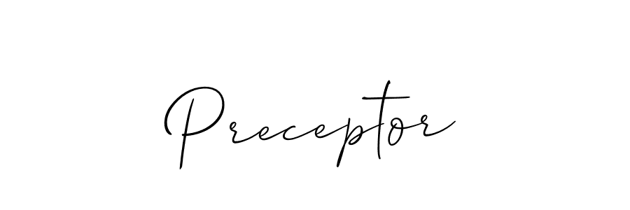 It looks lik you need a new signature style for name Preceptor. Design unique handwritten (Allison_Script) signature with our free signature maker in just a few clicks. Preceptor signature style 2 images and pictures png