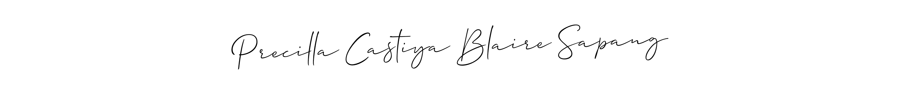 Make a beautiful signature design for name Precilla Castiya Blaire Sapang. Use this online signature maker to create a handwritten signature for free. Precilla Castiya Blaire Sapang signature style 2 images and pictures png