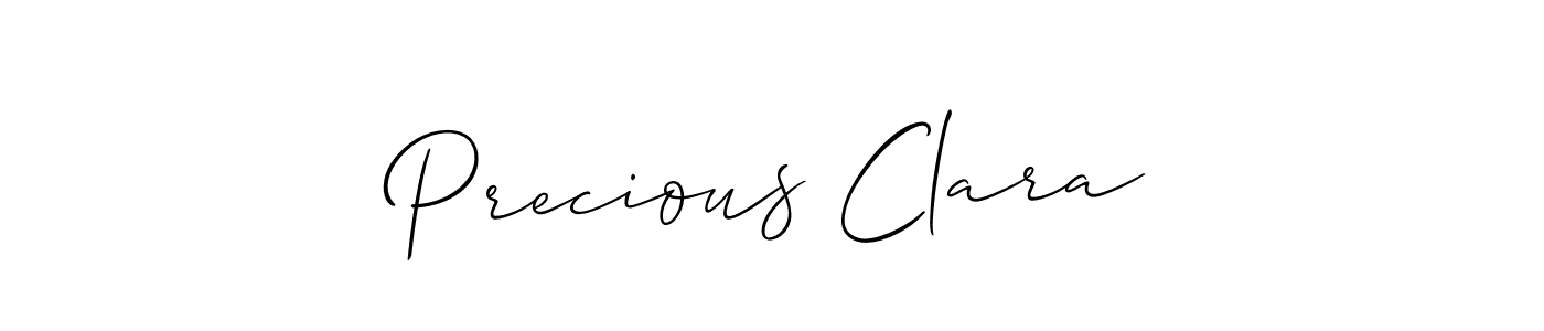 Design your own signature with our free online signature maker. With this signature software, you can create a handwritten (Allison_Script) signature for name Precious Clara. Precious Clara signature style 2 images and pictures png