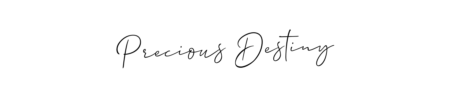 Design your own signature with our free online signature maker. With this signature software, you can create a handwritten (Allison_Script) signature for name Precious Destiny. Precious Destiny signature style 2 images and pictures png