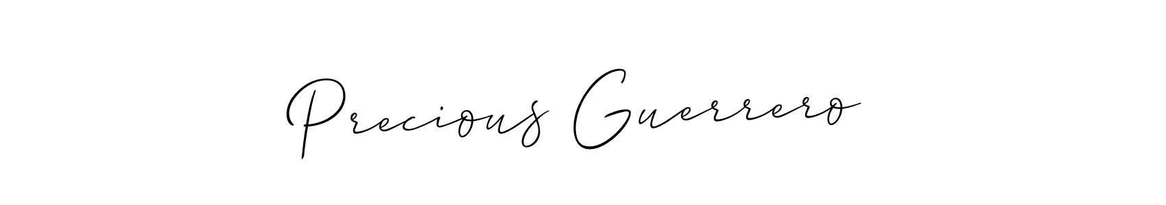 How to make Precious Guerrero signature? Allison_Script is a professional autograph style. Create handwritten signature for Precious Guerrero name. Precious Guerrero signature style 2 images and pictures png