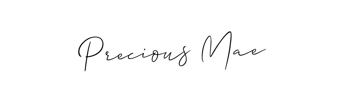 Precious Mae stylish signature style. Best Handwritten Sign (Allison_Script) for my name. Handwritten Signature Collection Ideas for my name Precious Mae. Precious Mae signature style 2 images and pictures png