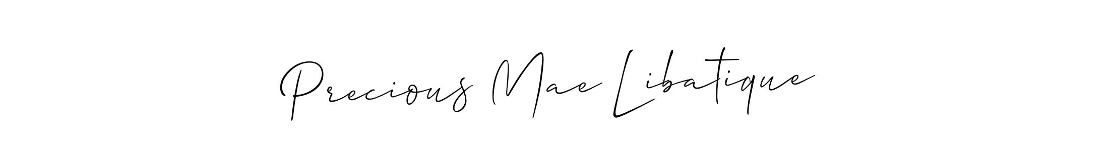 Make a short Precious Mae Libatique signature style. Manage your documents anywhere anytime using Allison_Script. Create and add eSignatures, submit forms, share and send files easily. Precious Mae Libatique signature style 2 images and pictures png