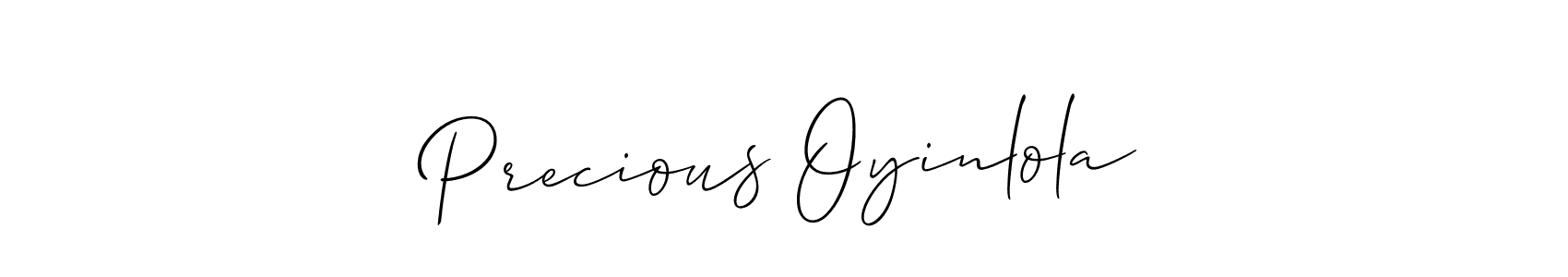 Precious Oyinlola stylish signature style. Best Handwritten Sign (Allison_Script) for my name. Handwritten Signature Collection Ideas for my name Precious Oyinlola. Precious Oyinlola signature style 2 images and pictures png