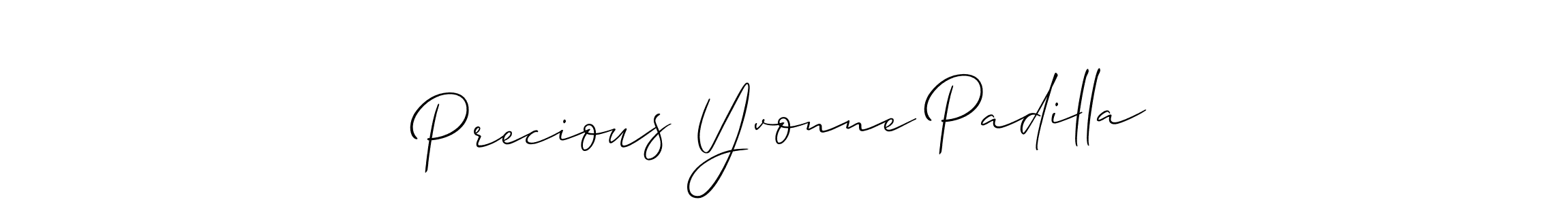 Use a signature maker to create a handwritten signature online. With this signature software, you can design (Allison_Script) your own signature for name Precious Yvonne Padilla. Precious Yvonne Padilla signature style 2 images and pictures png