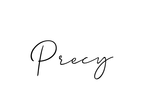 Design your own signature with our free online signature maker. With this signature software, you can create a handwritten (Allison_Script) signature for name Precy. Precy signature style 2 images and pictures png