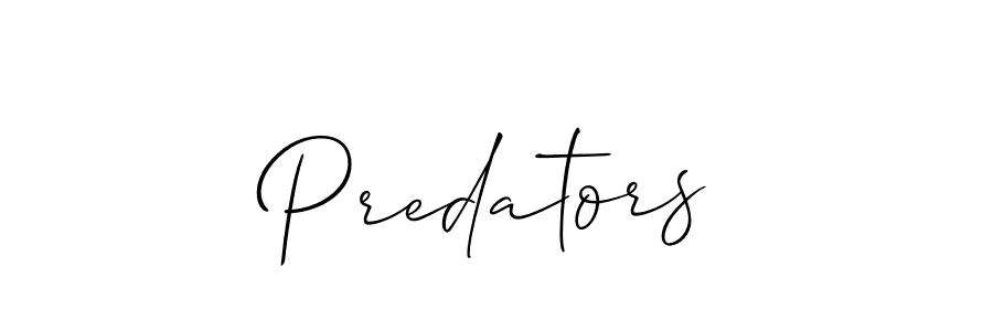 It looks lik you need a new signature style for name Predators. Design unique handwritten (Allison_Script) signature with our free signature maker in just a few clicks. Predators signature style 2 images and pictures png