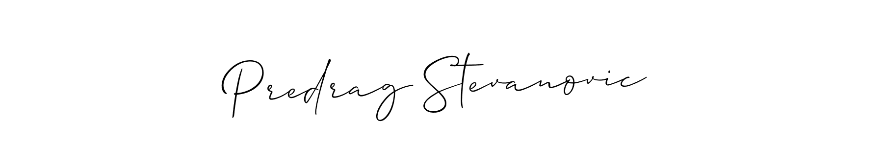 Use a signature maker to create a handwritten signature online. With this signature software, you can design (Allison_Script) your own signature for name Predrag Stevanovic. Predrag Stevanovic signature style 2 images and pictures png