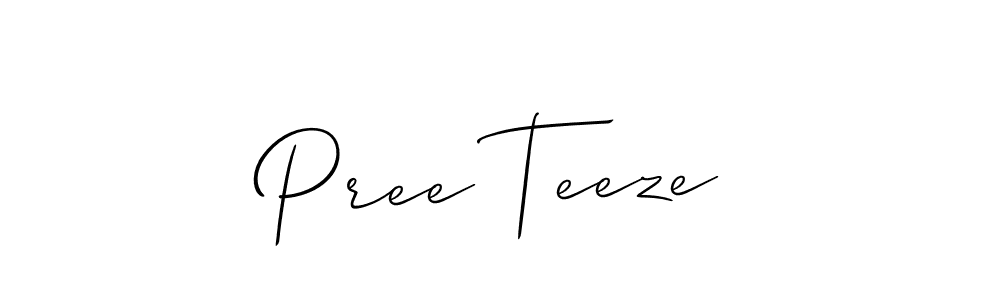 if you are searching for the best signature style for your name Pree Teeze. so please give up your signature search. here we have designed multiple signature styles  using Allison_Script. Pree Teeze signature style 2 images and pictures png