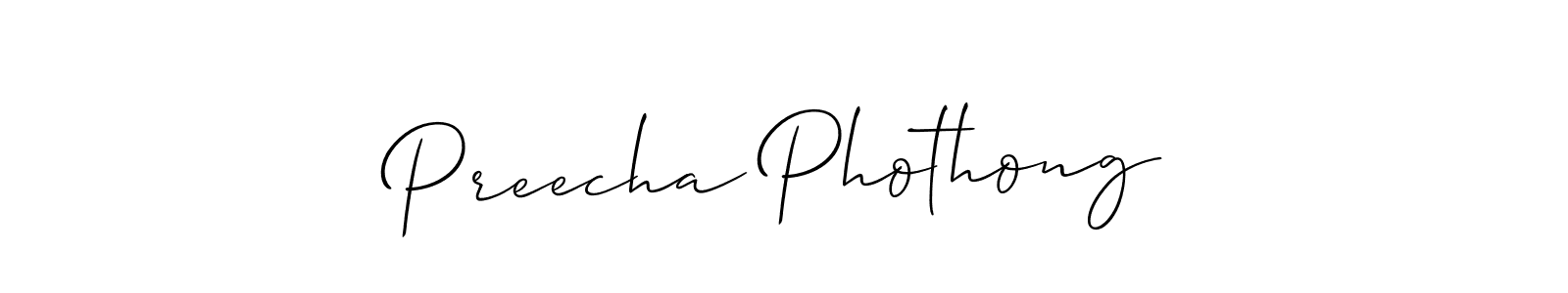 Preecha Phothong stylish signature style. Best Handwritten Sign (Allison_Script) for my name. Handwritten Signature Collection Ideas for my name Preecha Phothong. Preecha Phothong signature style 2 images and pictures png