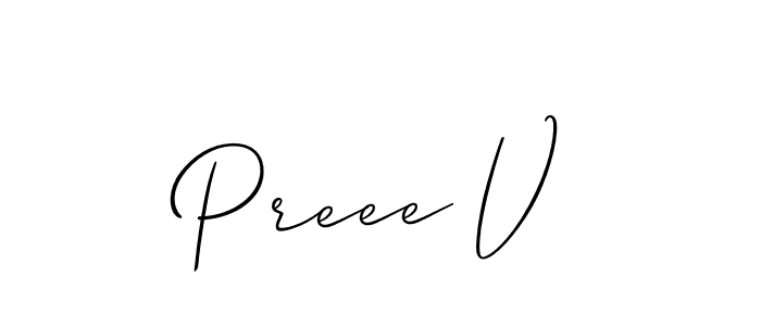 How to Draw Preee V signature style? Allison_Script is a latest design signature styles for name Preee V. Preee V signature style 2 images and pictures png