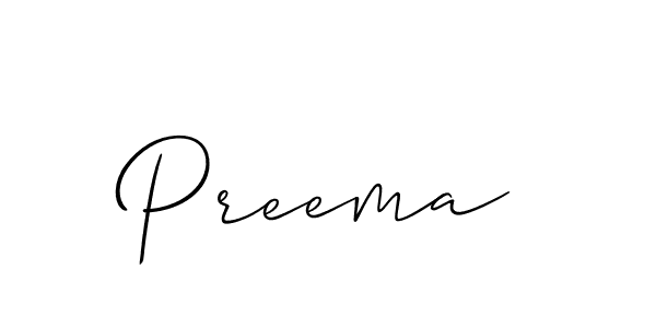 Make a beautiful signature design for name Preema. With this signature (Allison_Script) style, you can create a handwritten signature for free. Preema signature style 2 images and pictures png