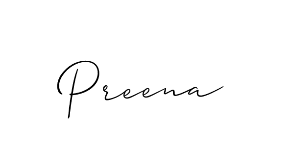 It looks lik you need a new signature style for name Preena. Design unique handwritten (Allison_Script) signature with our free signature maker in just a few clicks. Preena signature style 2 images and pictures png