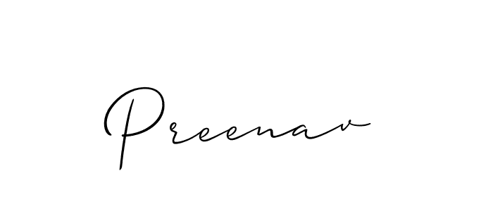 Preenav stylish signature style. Best Handwritten Sign (Allison_Script) for my name. Handwritten Signature Collection Ideas for my name Preenav. Preenav signature style 2 images and pictures png