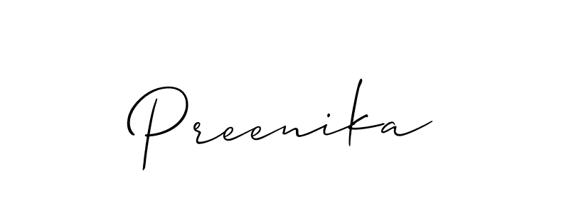 Preenika stylish signature style. Best Handwritten Sign (Allison_Script) for my name. Handwritten Signature Collection Ideas for my name Preenika. Preenika signature style 2 images and pictures png