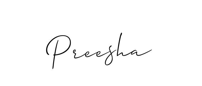 if you are searching for the best signature style for your name Preesha. so please give up your signature search. here we have designed multiple signature styles  using Allison_Script. Preesha signature style 2 images and pictures png