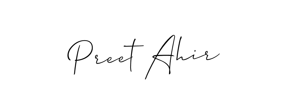 Make a beautiful signature design for name Preet Ahir. Use this online signature maker to create a handwritten signature for free. Preet Ahir signature style 2 images and pictures png