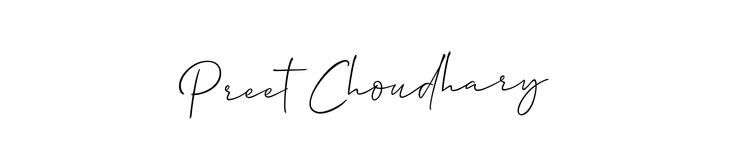 Design your own signature with our free online signature maker. With this signature software, you can create a handwritten (Allison_Script) signature for name Preet Choudhary. Preet Choudhary signature style 2 images and pictures png