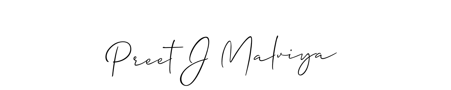 It looks lik you need a new signature style for name Preet J Malviya. Design unique handwritten (Allison_Script) signature with our free signature maker in just a few clicks. Preet J Malviya signature style 2 images and pictures png