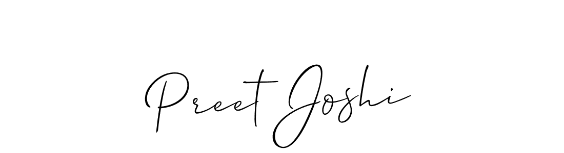 How to make Preet Joshi signature? Allison_Script is a professional autograph style. Create handwritten signature for Preet Joshi name. Preet Joshi signature style 2 images and pictures png