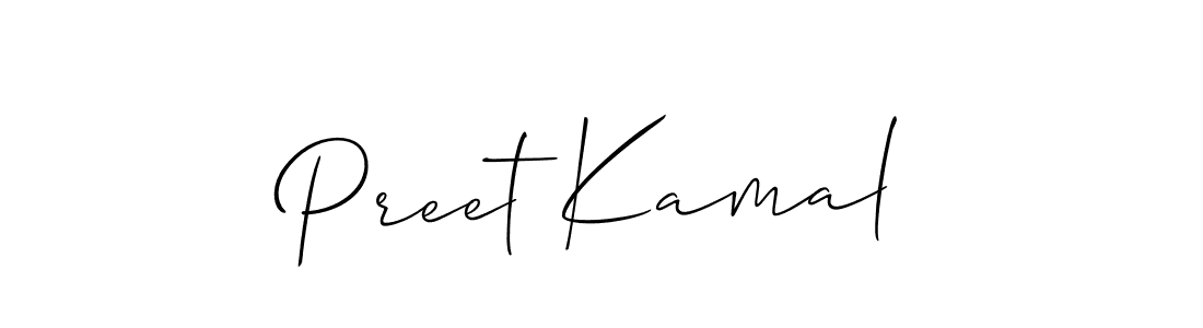 Allison_Script is a professional signature style that is perfect for those who want to add a touch of class to their signature. It is also a great choice for those who want to make their signature more unique. Get Preet Kamal name to fancy signature for free. Preet Kamal signature style 2 images and pictures png