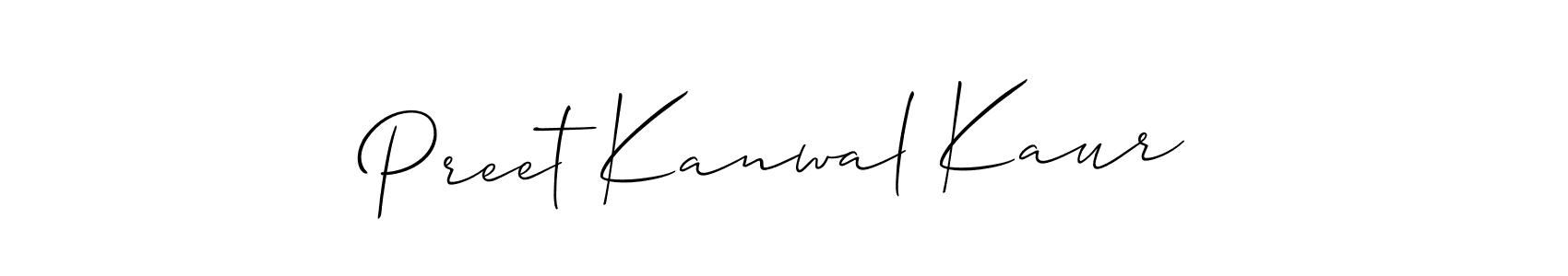 Also we have Preet Kanwal Kaur name is the best signature style. Create professional handwritten signature collection using Allison_Script autograph style. Preet Kanwal Kaur signature style 2 images and pictures png