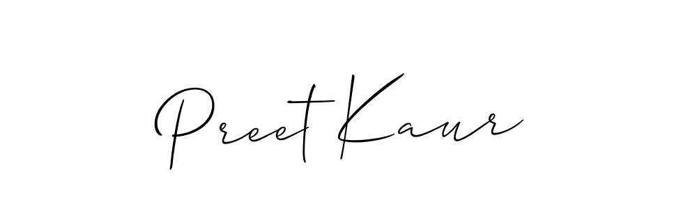 The best way (Allison_Script) to make a short signature is to pick only two or three words in your name. The name Preet Kaur include a total of six letters. For converting this name. Preet Kaur signature style 2 images and pictures png