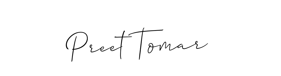 Use a signature maker to create a handwritten signature online. With this signature software, you can design (Allison_Script) your own signature for name Preet Tomar. Preet Tomar signature style 2 images and pictures png