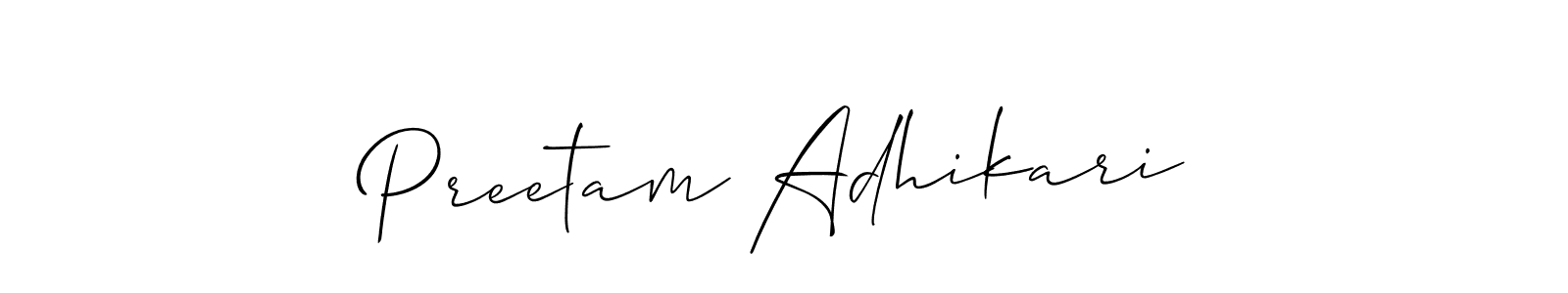 How to Draw Preetam Adhikari signature style? Allison_Script is a latest design signature styles for name Preetam Adhikari. Preetam Adhikari signature style 2 images and pictures png