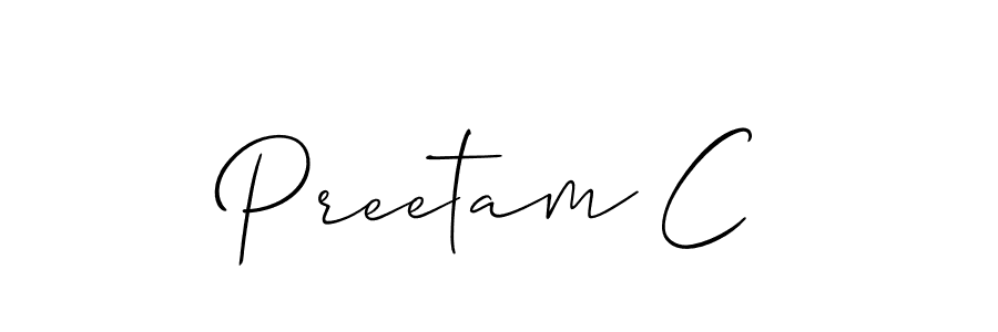 Use a signature maker to create a handwritten signature online. With this signature software, you can design (Allison_Script) your own signature for name Preetam C. Preetam C signature style 2 images and pictures png