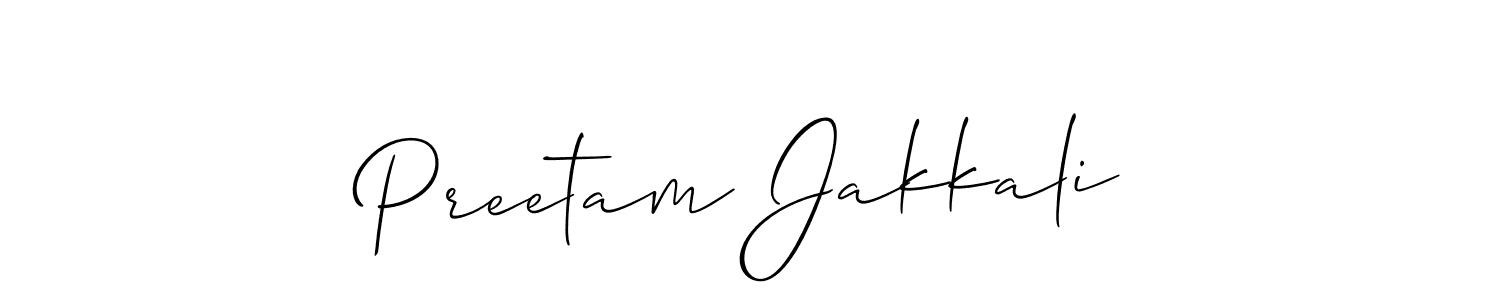 Best and Professional Signature Style for Preetam Jakkali. Allison_Script Best Signature Style Collection. Preetam Jakkali signature style 2 images and pictures png