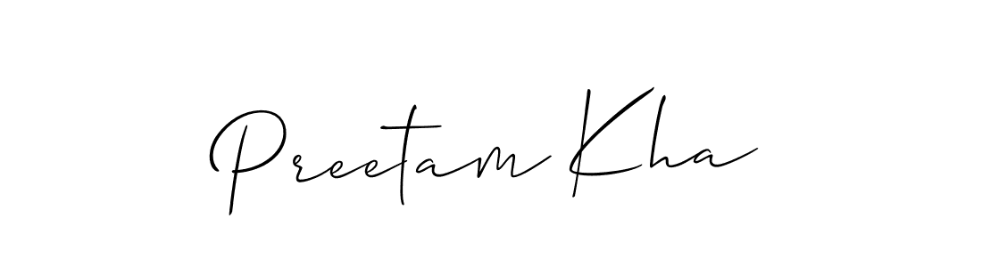 if you are searching for the best signature style for your name Preetam Kha. so please give up your signature search. here we have designed multiple signature styles  using Allison_Script. Preetam Kha signature style 2 images and pictures png
