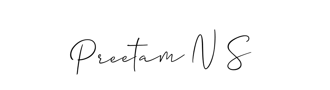 Make a beautiful signature design for name Preetam N S. With this signature (Allison_Script) style, you can create a handwritten signature for free. Preetam N S signature style 2 images and pictures png
