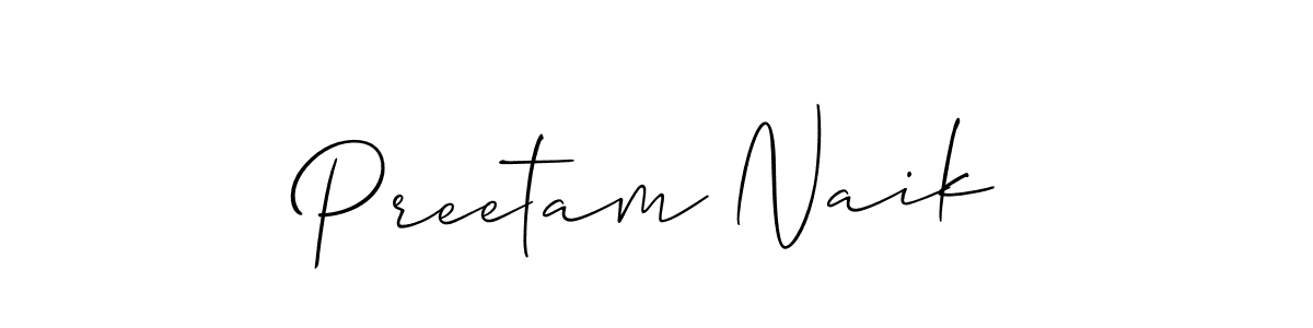 Also we have Preetam Naik name is the best signature style. Create professional handwritten signature collection using Allison_Script autograph style. Preetam Naik signature style 2 images and pictures png