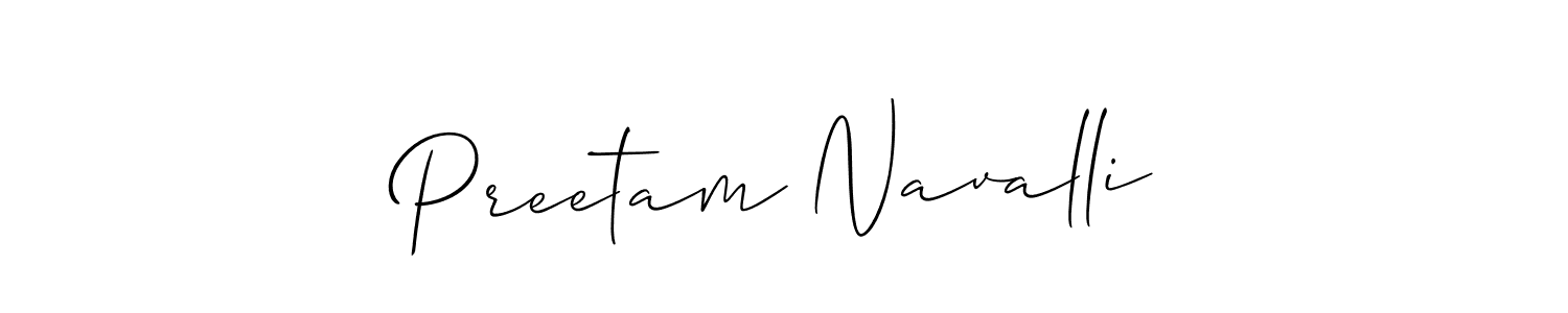 Use a signature maker to create a handwritten signature online. With this signature software, you can design (Allison_Script) your own signature for name Preetam Navalli. Preetam Navalli signature style 2 images and pictures png