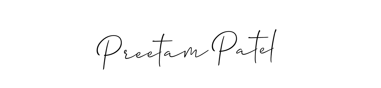 You should practise on your own different ways (Allison_Script) to write your name (Preetam Patel) in signature. don't let someone else do it for you. Preetam Patel signature style 2 images and pictures png