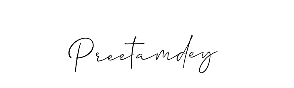 Use a signature maker to create a handwritten signature online. With this signature software, you can design (Allison_Script) your own signature for name Preetamdey. Preetamdey signature style 2 images and pictures png