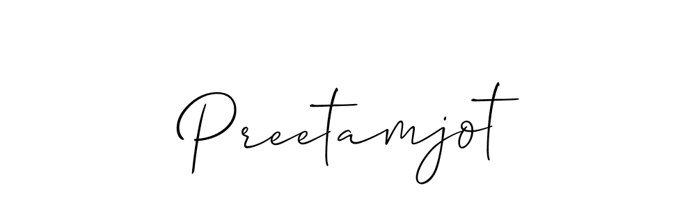 The best way (Allison_Script) to make a short signature is to pick only two or three words in your name. The name Preetamjot include a total of six letters. For converting this name. Preetamjot signature style 2 images and pictures png