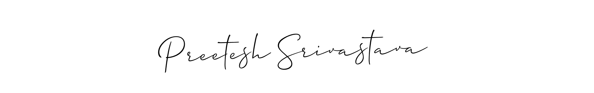 How to make Preetesh Srivastava name signature. Use Allison_Script style for creating short signs online. This is the latest handwritten sign. Preetesh Srivastava signature style 2 images and pictures png