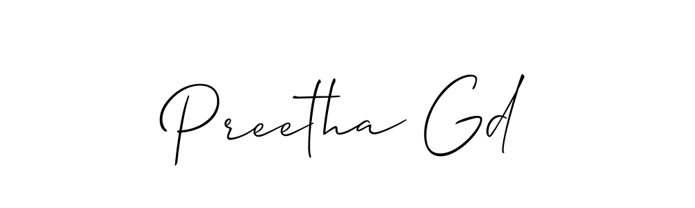 Also You can easily find your signature by using the search form. We will create Preetha Gd name handwritten signature images for you free of cost using Allison_Script sign style. Preetha Gd signature style 2 images and pictures png