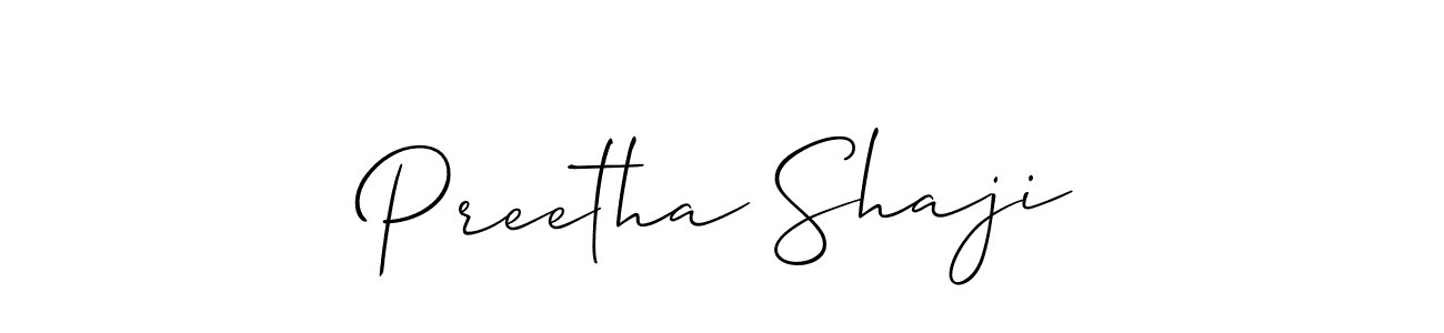 Preetha Shaji stylish signature style. Best Handwritten Sign (Allison_Script) for my name. Handwritten Signature Collection Ideas for my name Preetha Shaji. Preetha Shaji signature style 2 images and pictures png