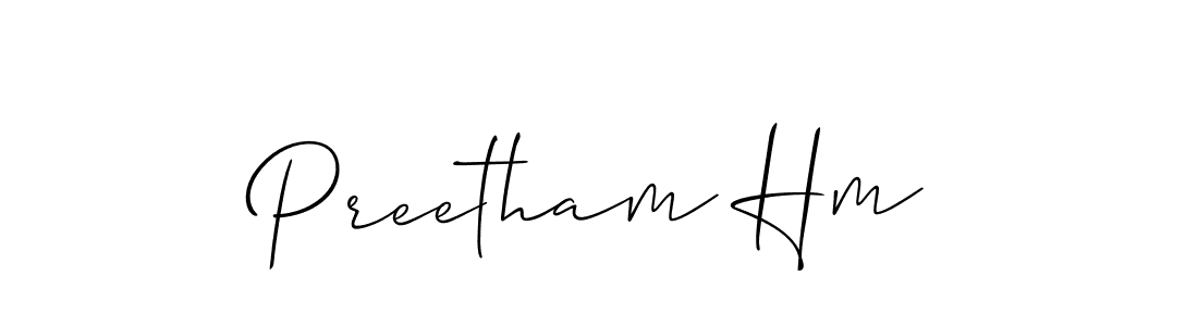 It looks lik you need a new signature style for name Preetham Hm. Design unique handwritten (Allison_Script) signature with our free signature maker in just a few clicks. Preetham Hm signature style 2 images and pictures png