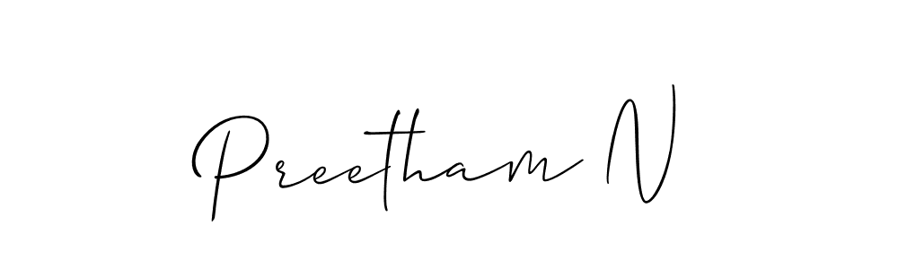 if you are searching for the best signature style for your name Preetham N. so please give up your signature search. here we have designed multiple signature styles  using Allison_Script. Preetham N signature style 2 images and pictures png