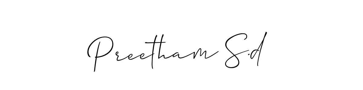 It looks lik you need a new signature style for name Preetham S.d. Design unique handwritten (Allison_Script) signature with our free signature maker in just a few clicks. Preetham S.d signature style 2 images and pictures png