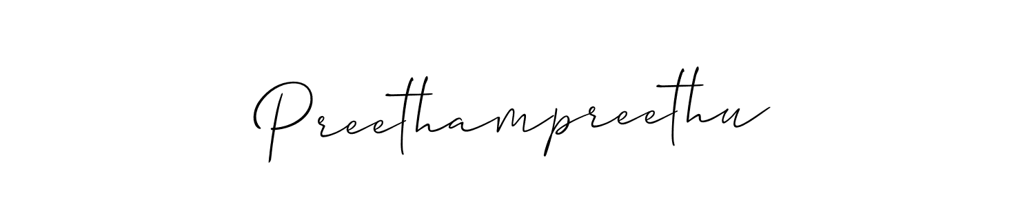 Make a beautiful signature design for name Preethampreethu. With this signature (Allison_Script) style, you can create a handwritten signature for free. Preethampreethu signature style 2 images and pictures png