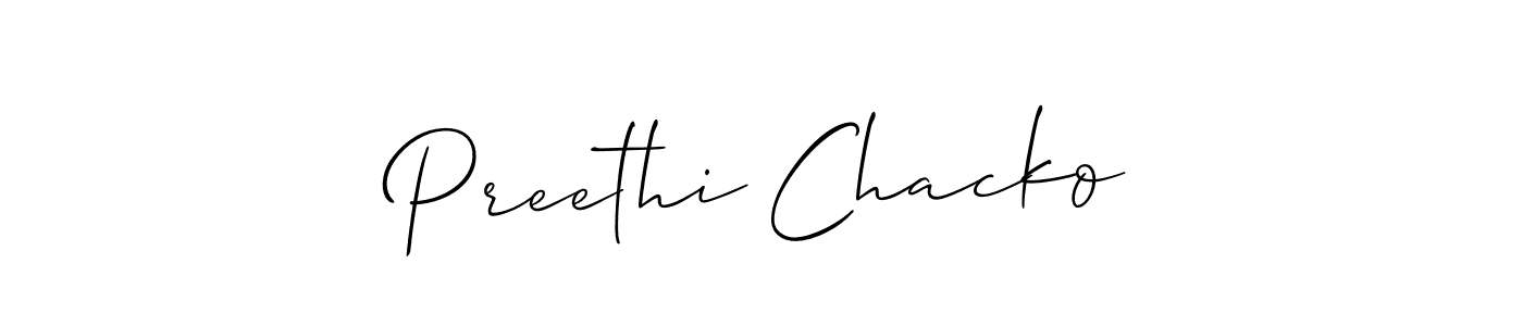 Also we have Preethi Chacko name is the best signature style. Create professional handwritten signature collection using Allison_Script autograph style. Preethi Chacko signature style 2 images and pictures png