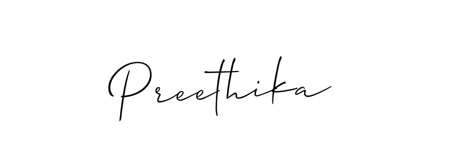 It looks lik you need a new signature style for name Preethika. Design unique handwritten (Allison_Script) signature with our free signature maker in just a few clicks. Preethika signature style 2 images and pictures png